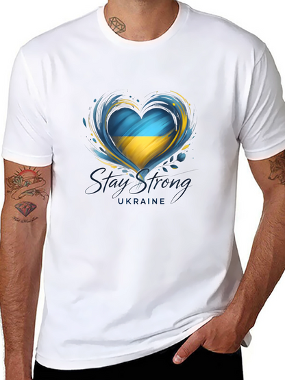 Ukraine Heart Flag Graphic T-Shirt - Stay Strong