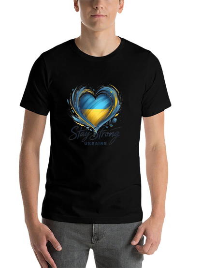 Ukraine Heart Flag Graphic T-Shirt - Stay Strong