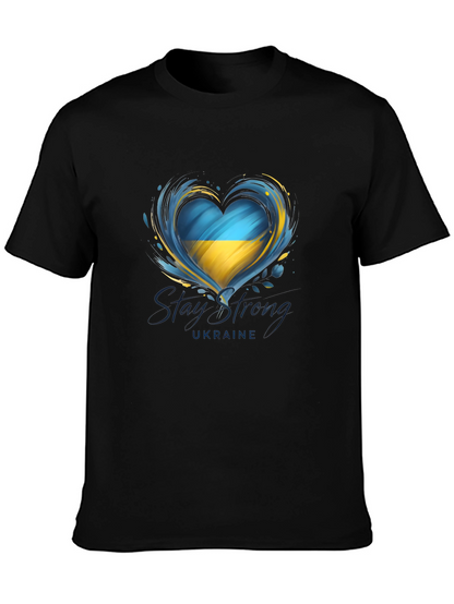 Ukraine Heart Flag Graphic T-Shirt - Stay Strong