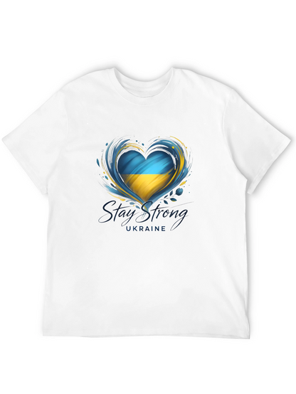 Ukraine Heart Flag Graphic T-Shirt - Stay Strong