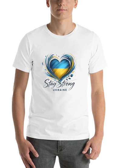 Ukraine Heart Flag Graphic T-Shirt - Stay Strong