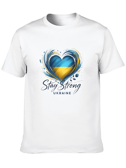 Ukraine Heart Flag Graphic T-Shirt - Stay Strong