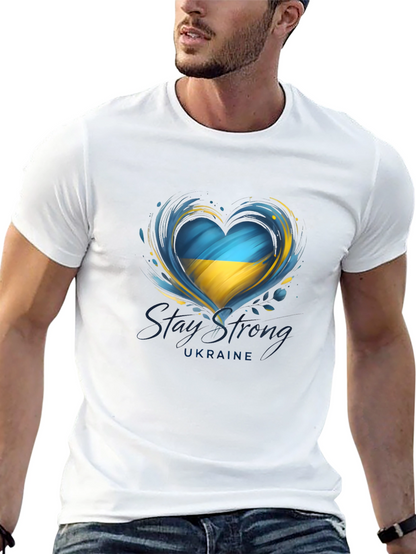 Ukraine Heart Flag Graphic T-Shirt - Stay Strong