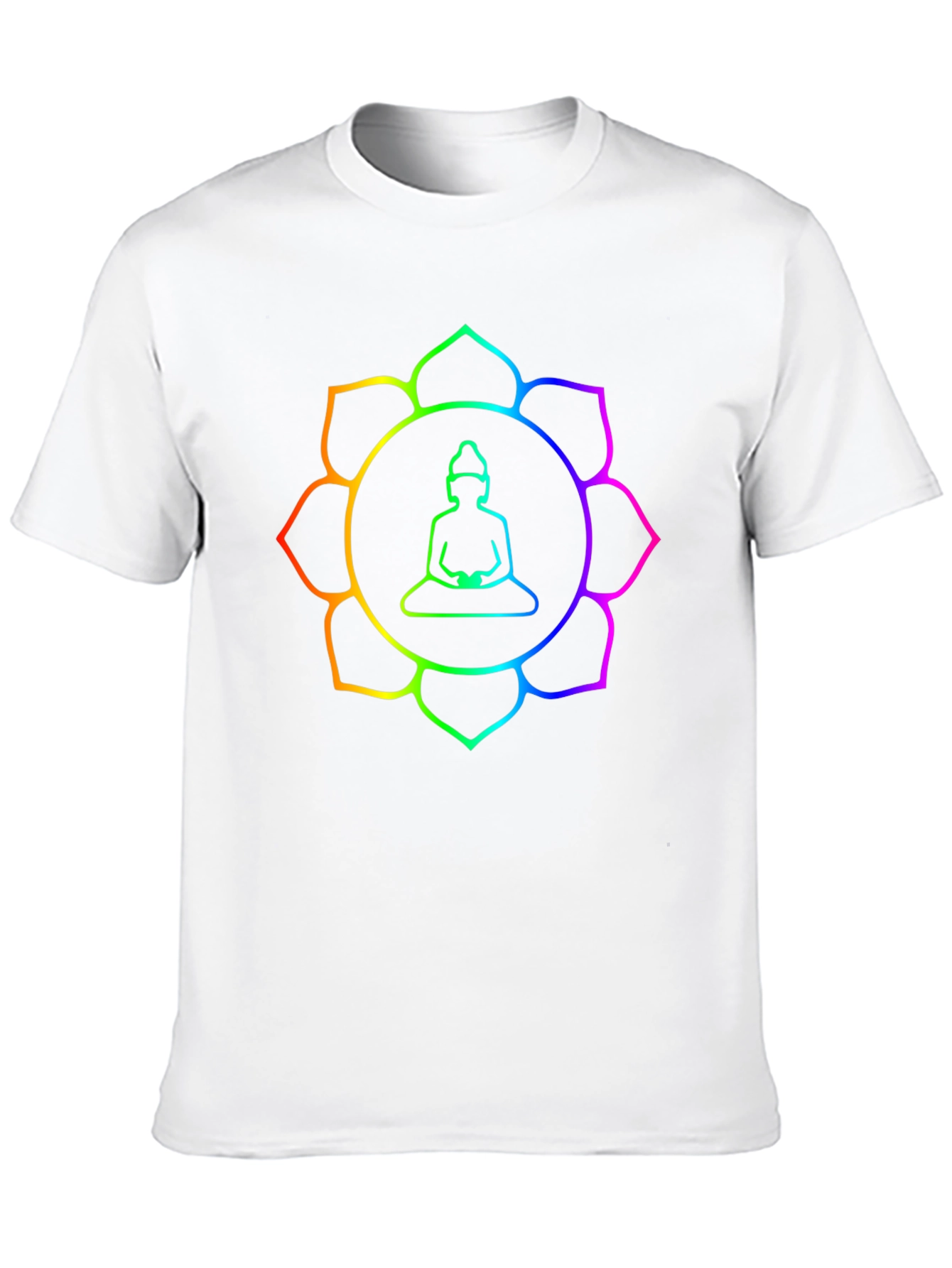 Rainbow Buddha Lotus T-Shirt - Meditation Zen Style