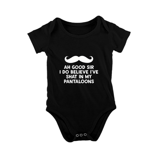 Vintage Mustache Funny Slogan Black Baby Onesie, Hilarious Novelty Infant Bodysuit