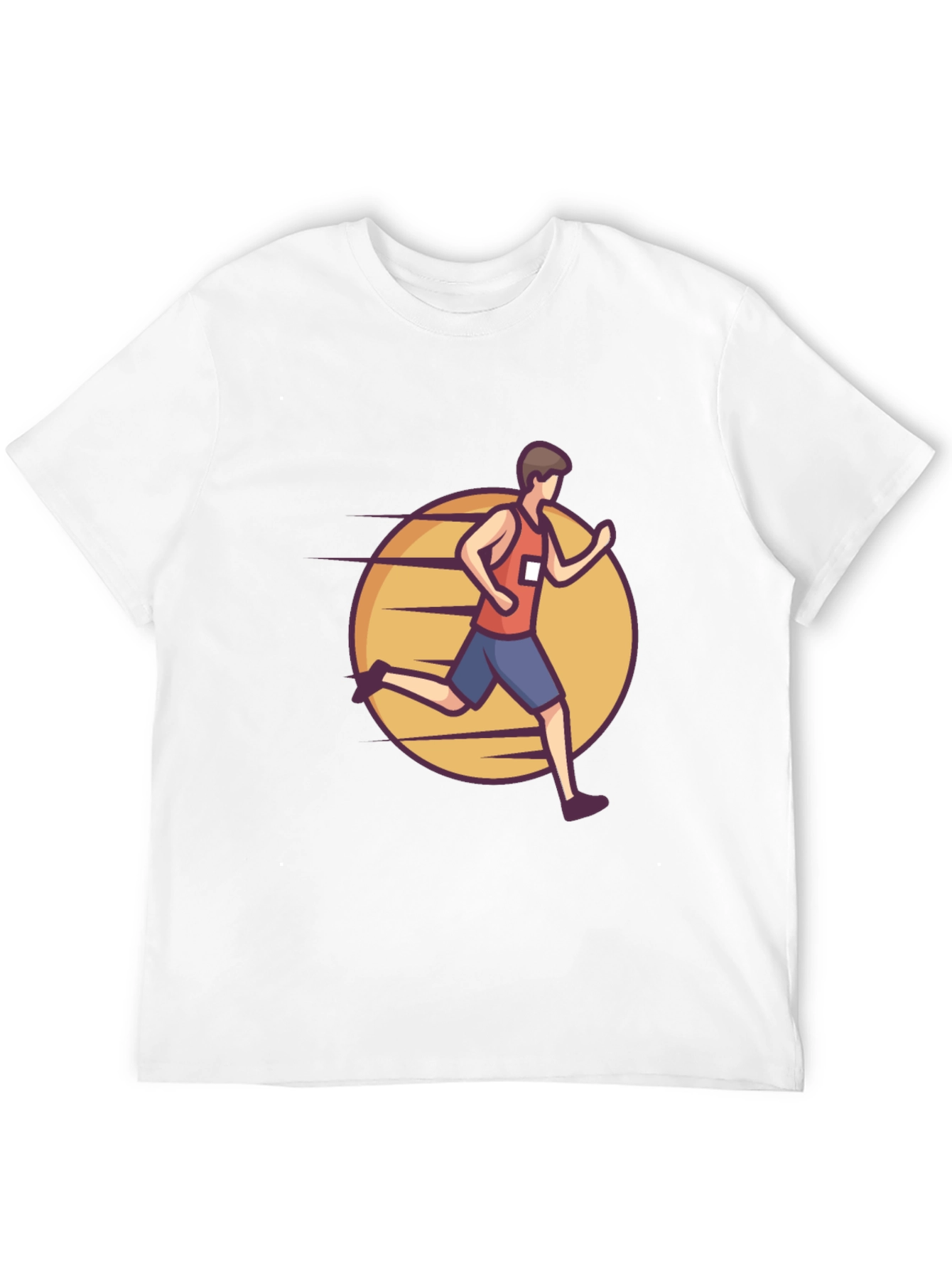 Black Graphic Tee: Cartoon Runner Design