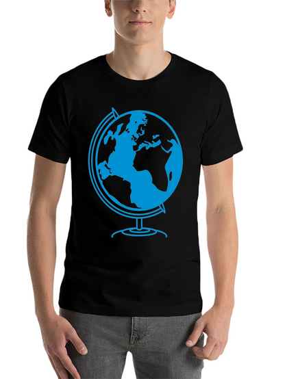Globe Graphic Tee - Black Cotton T-Shirt