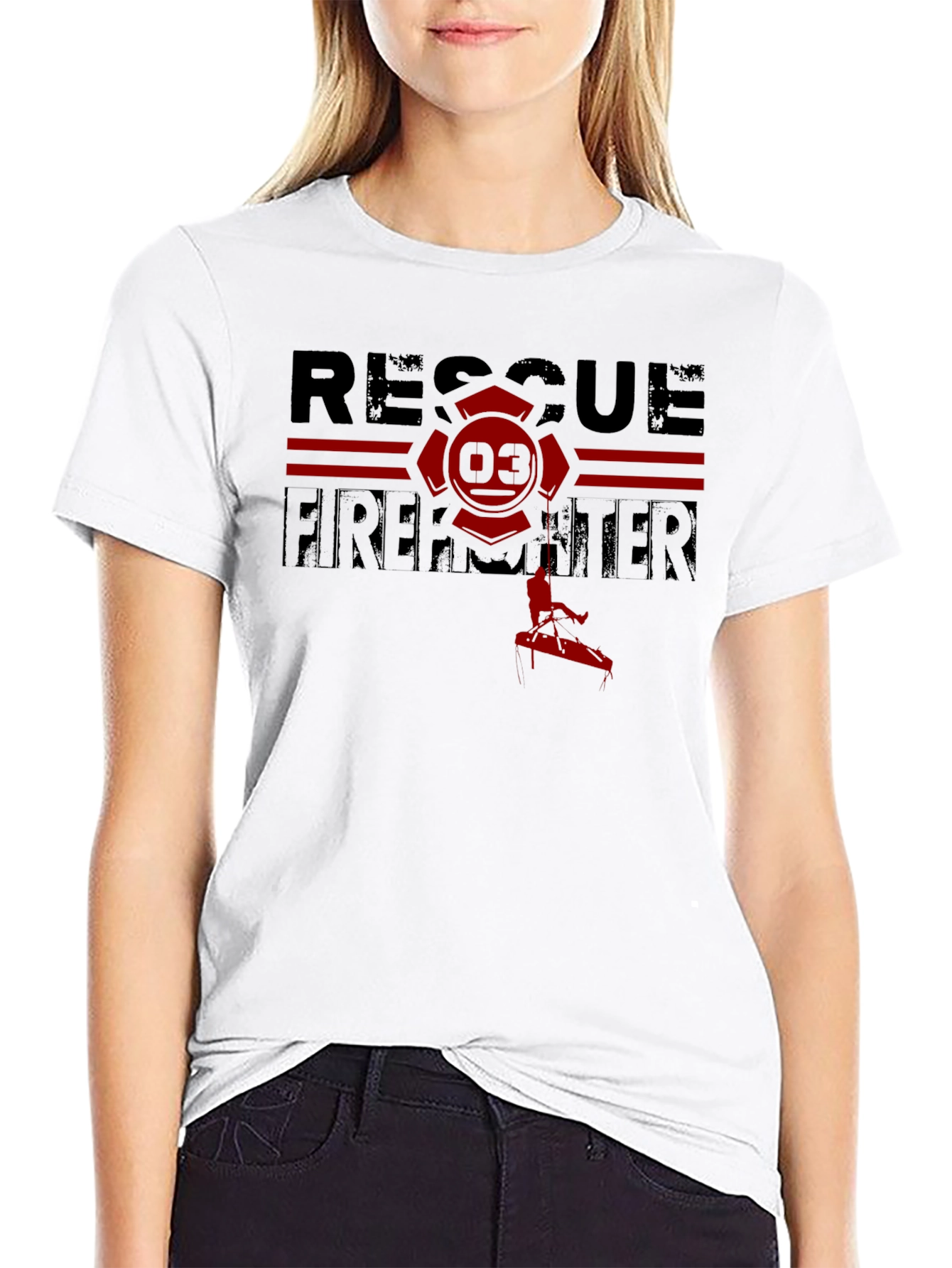 Rescue Firefighter Graphic T-Shirt