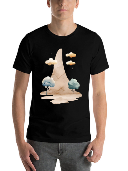 Watercolor Landscape Black Tee