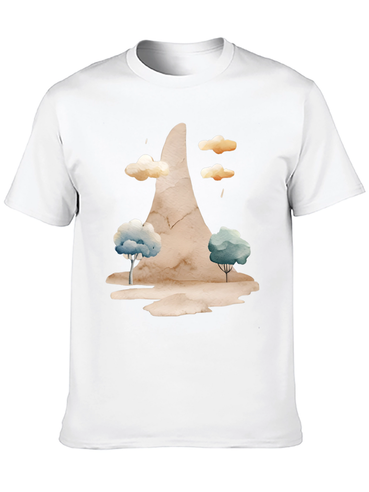 Watercolor Landscape Black Tee
