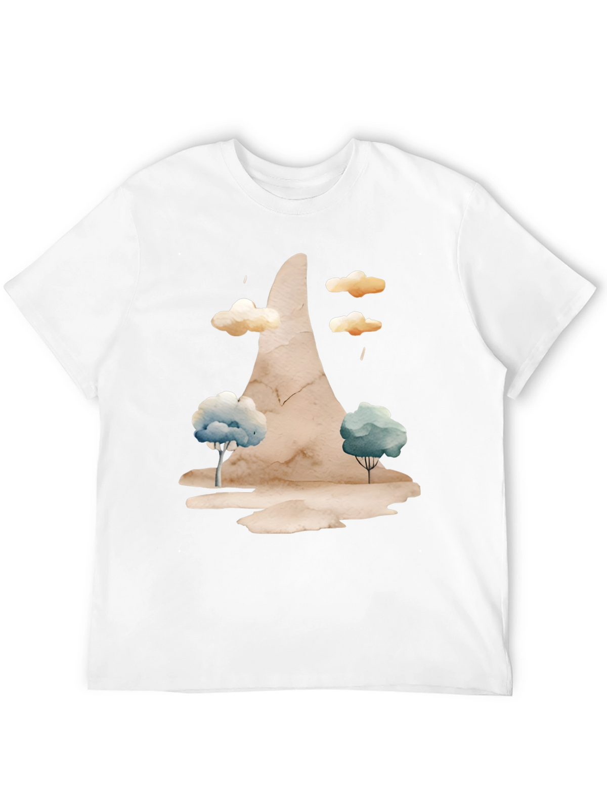 Watercolor Landscape Black Tee