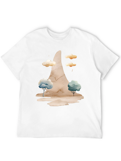 Watercolor Landscape Black Tee