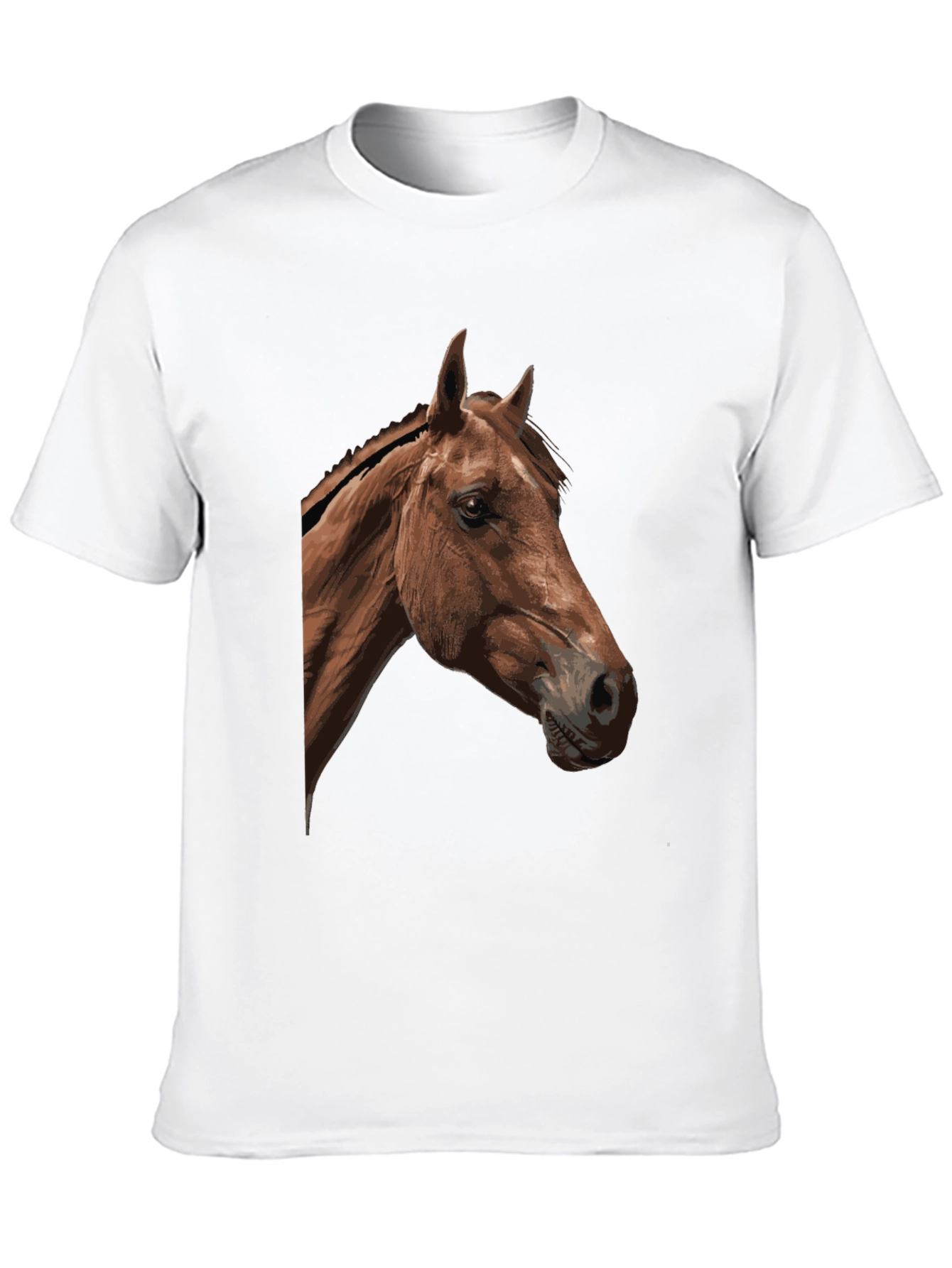 Horse Graphic Tee - Black Cotton Blend T-Shirt