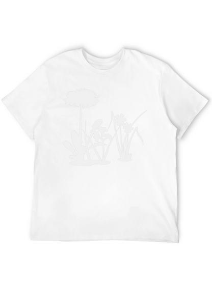 Floral Silhouette Graphic Tee - Black