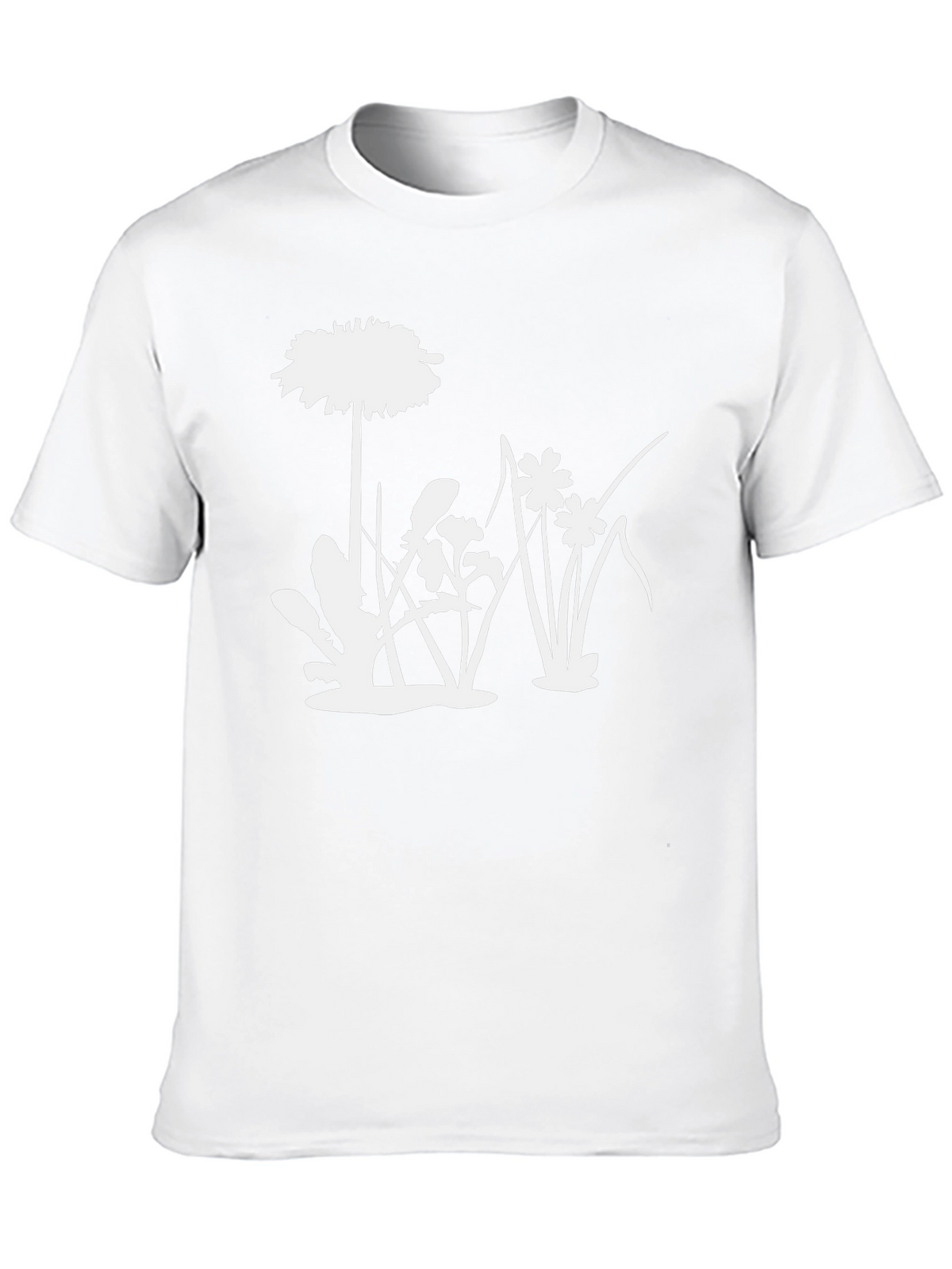 Floral Silhouette Graphic Tee - Black