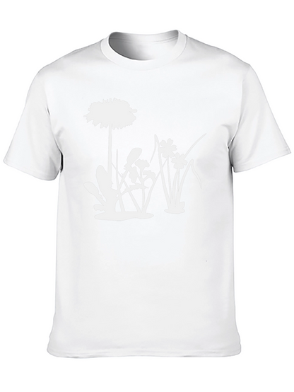 Floral Silhouette Graphic Tee - Black