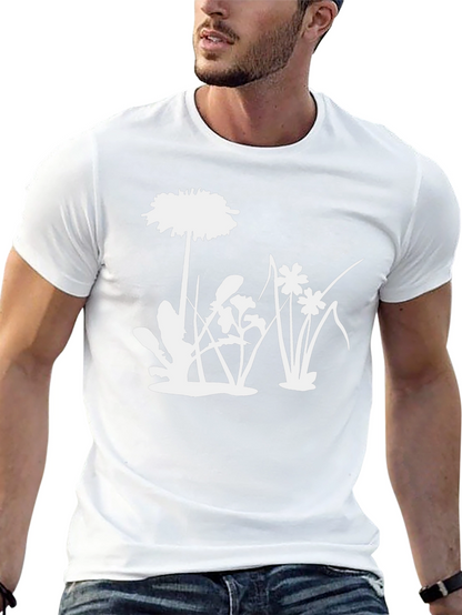 Floral Silhouette Graphic Tee - Black