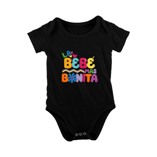 La Beb¨¦ M¨¢s Bonita Colorful Spanish Cute Girl Baby Onesie