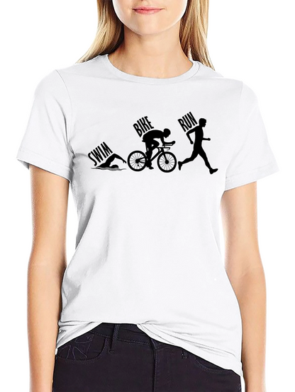 Triathlon T-Shirt Swim Bike Run Graphic Tee