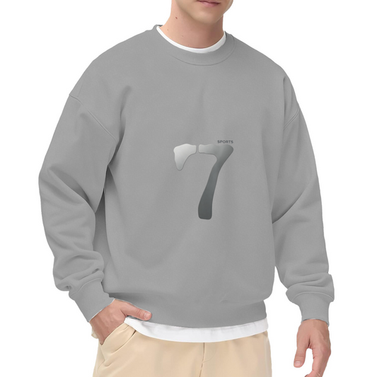 Minimal Chrome Number 7 Sports Crewneck Sweatshirt