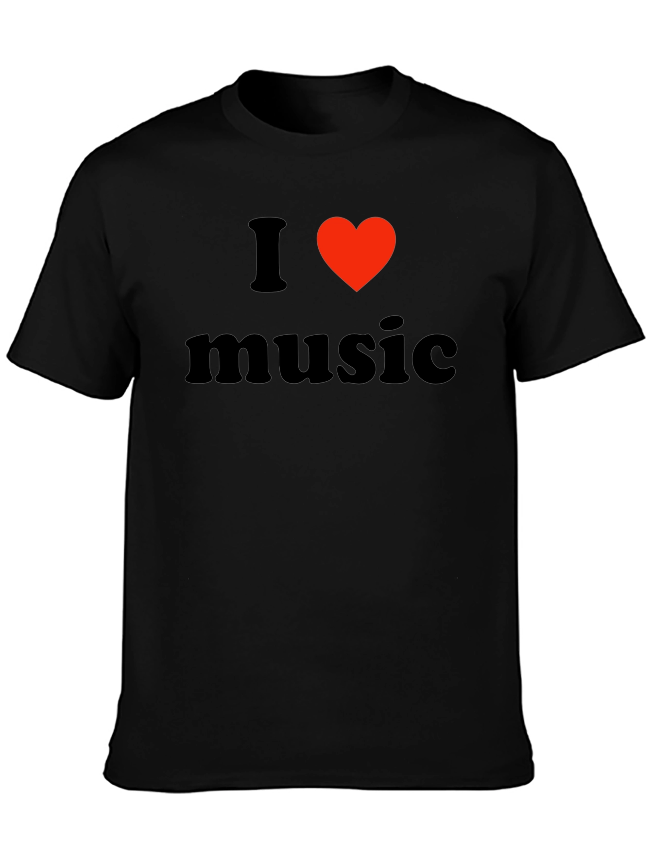 I Love Music Black T-Shirt