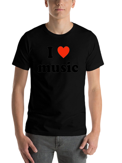 I Love Music Black T-Shirt