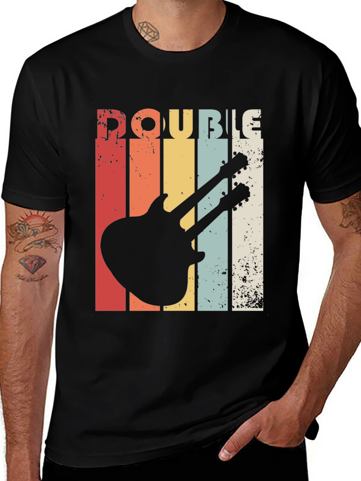 Retro Double Neck Guitar T-Shirt