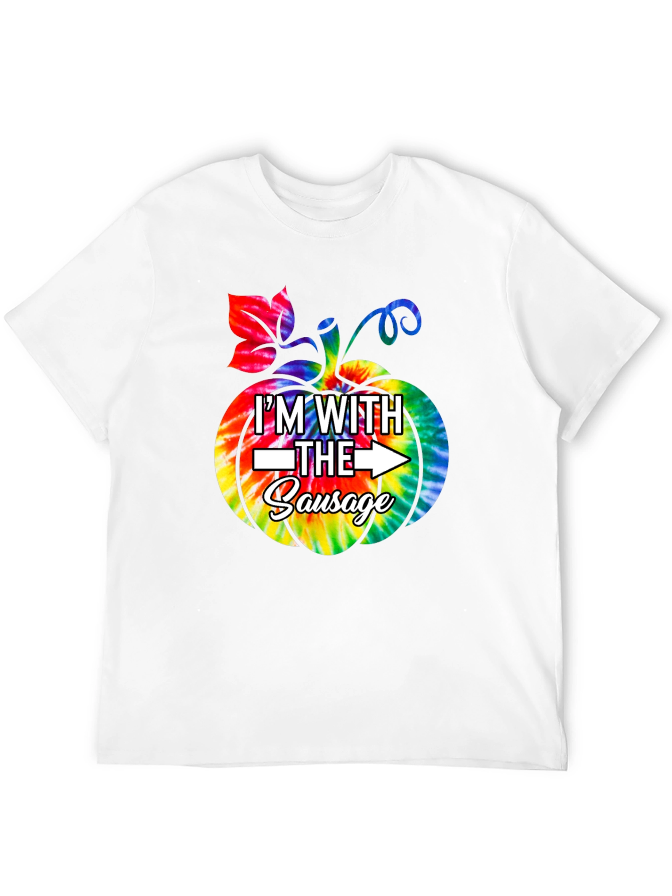 Im With The Sausage Pumpkin Tie-Dye Funny T-Shirt
