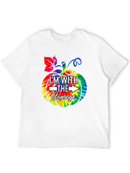 Im With The Sausage Pumpkin Tie-Dye Funny T-Shirt
