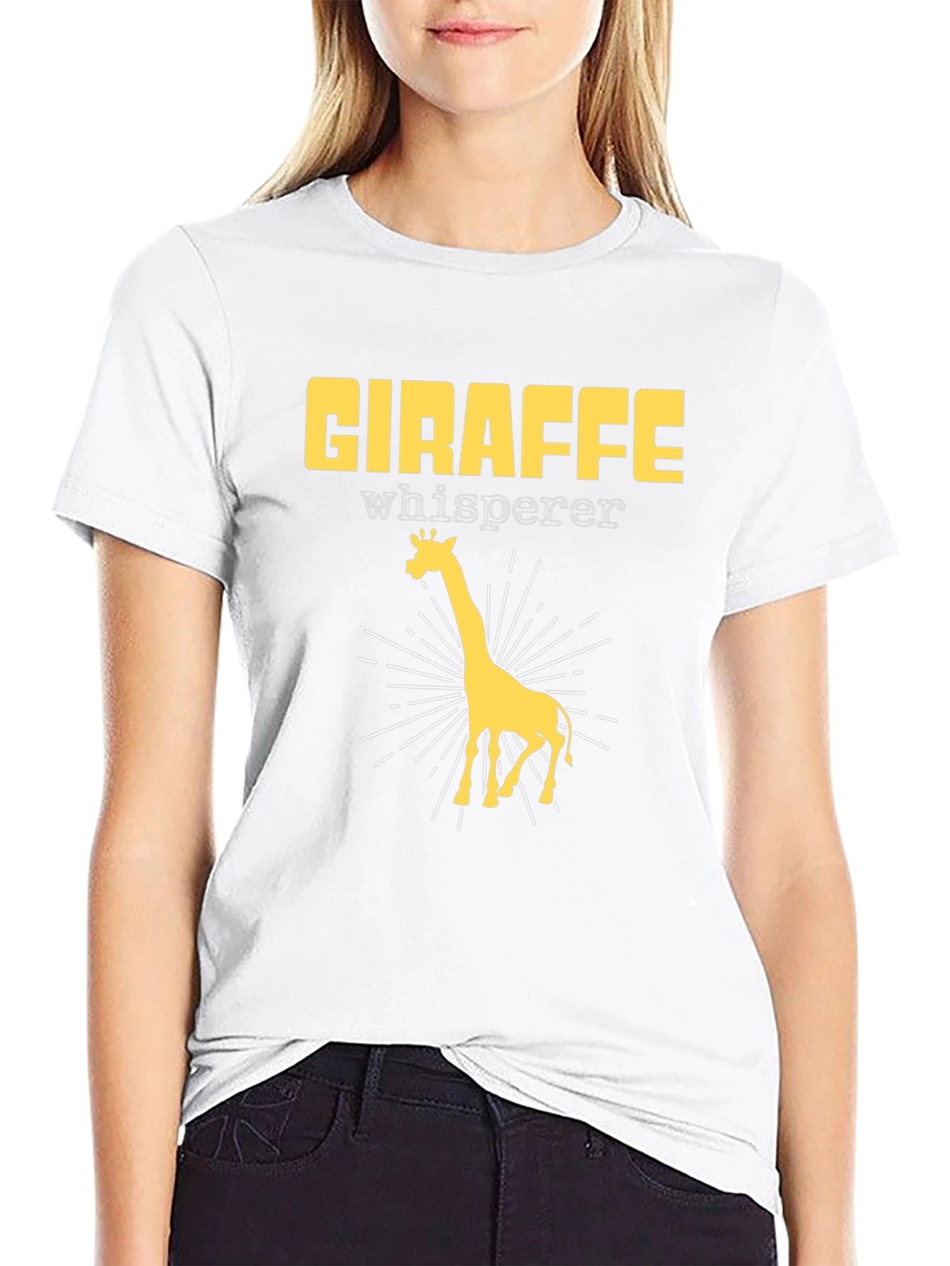 Giraffe Whisperer Graphic T-Shirt - Black