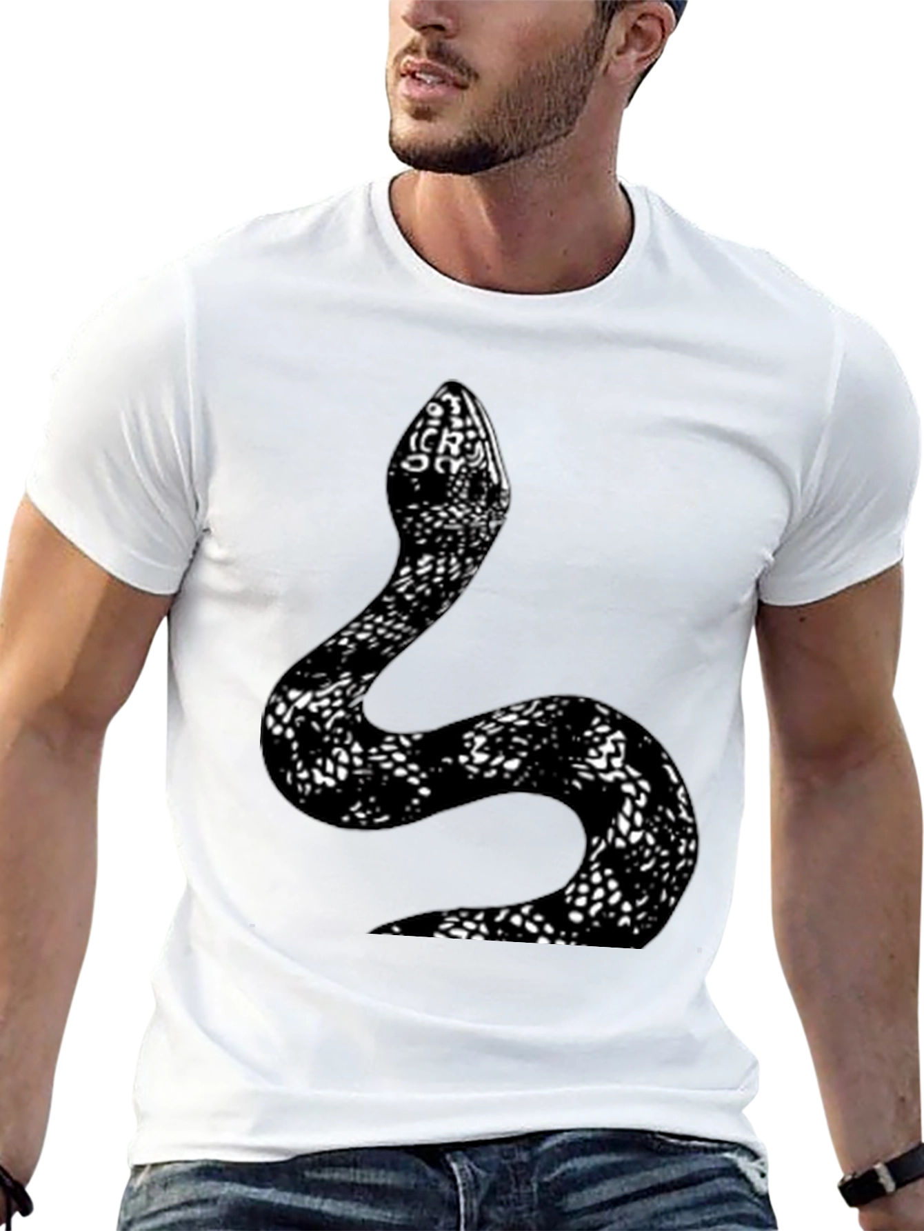 Snake Print T-Shirt - Stylish Graphic Tee
