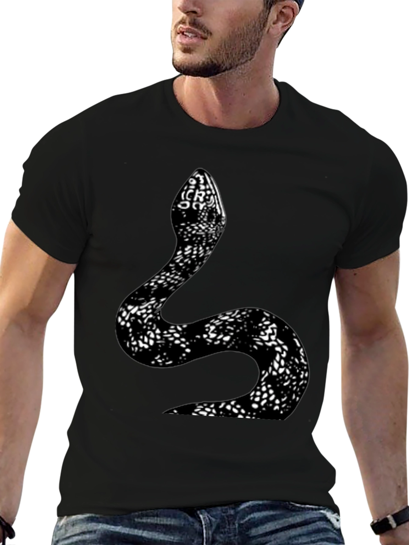 Snake Print T-Shirt - Stylish Graphic Tee