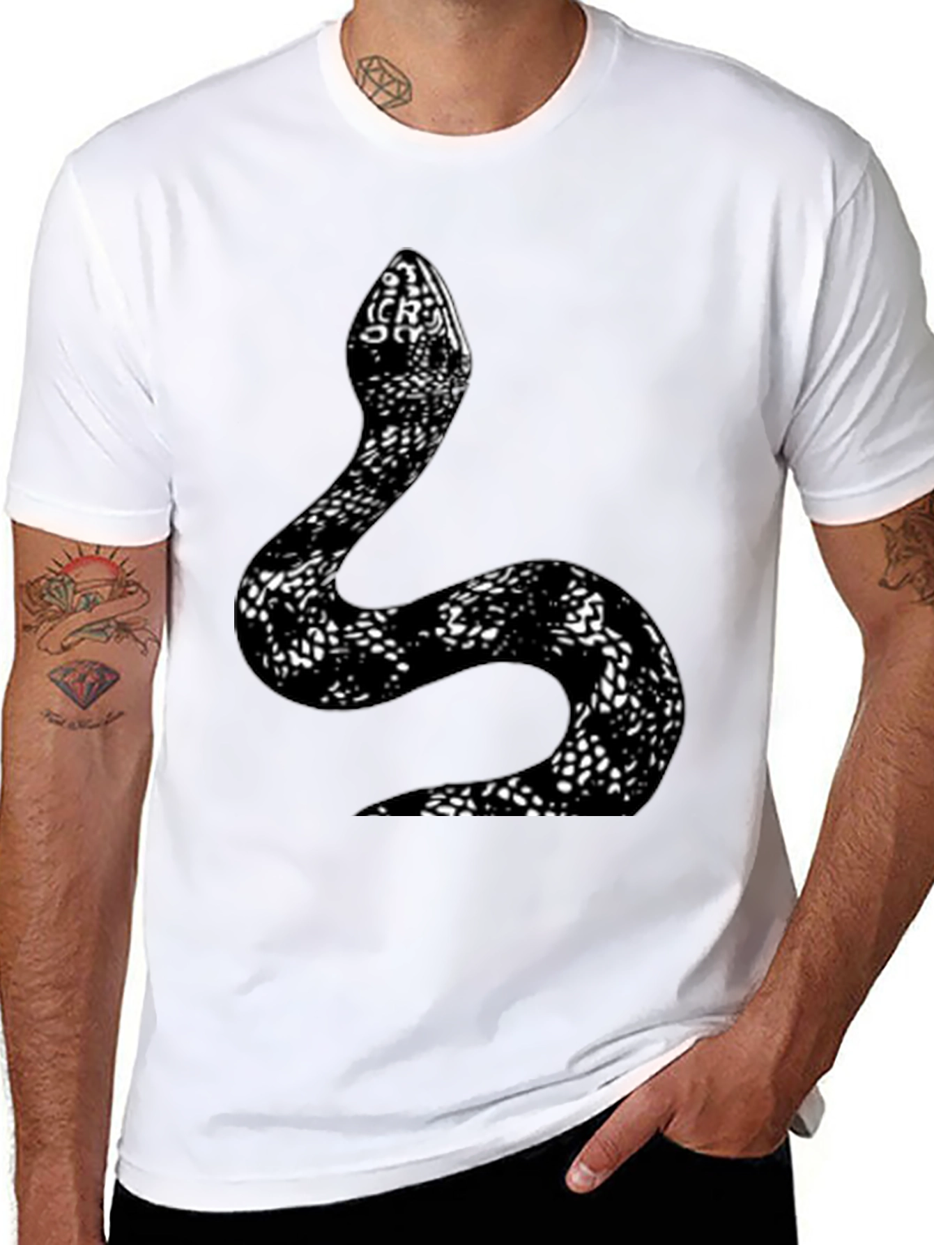 Snake Print T-Shirt - Stylish Graphic Tee