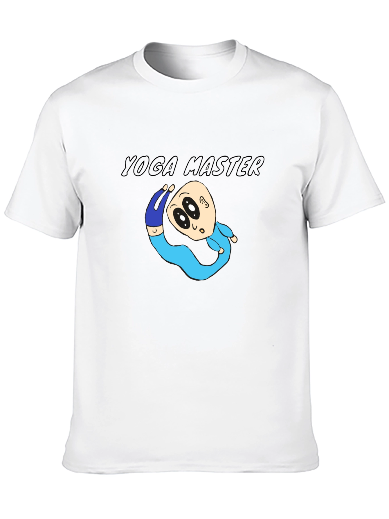 Yoga Master Cartoon Black T-Shirt