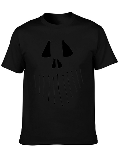 Halloween Jack Face Graphic Tee - Black