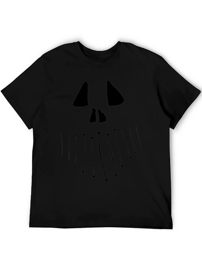 Halloween Jack Face Graphic Tee - Black