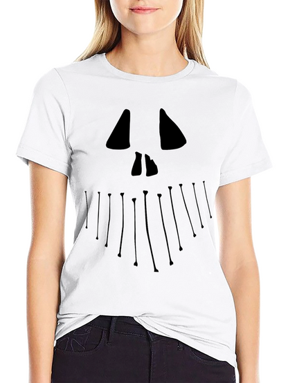 Halloween Jack Face Graphic Tee - Black