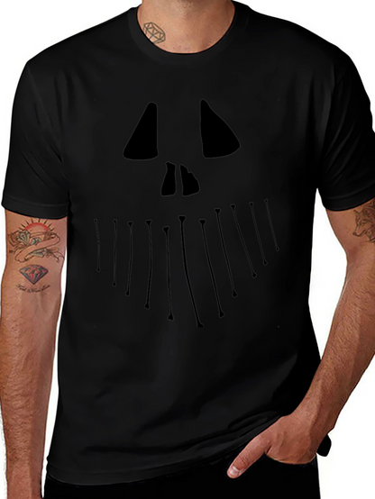 Halloween Jack Face Graphic Tee - Black