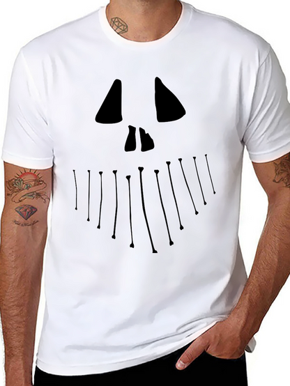 Halloween Jack Face Graphic Tee - Black