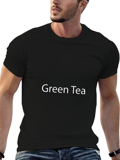 Mens Black T-Shirt - Green Tea