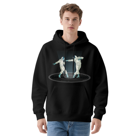 Space Astronaut Fencing Graphic Unisex Black Hoodie