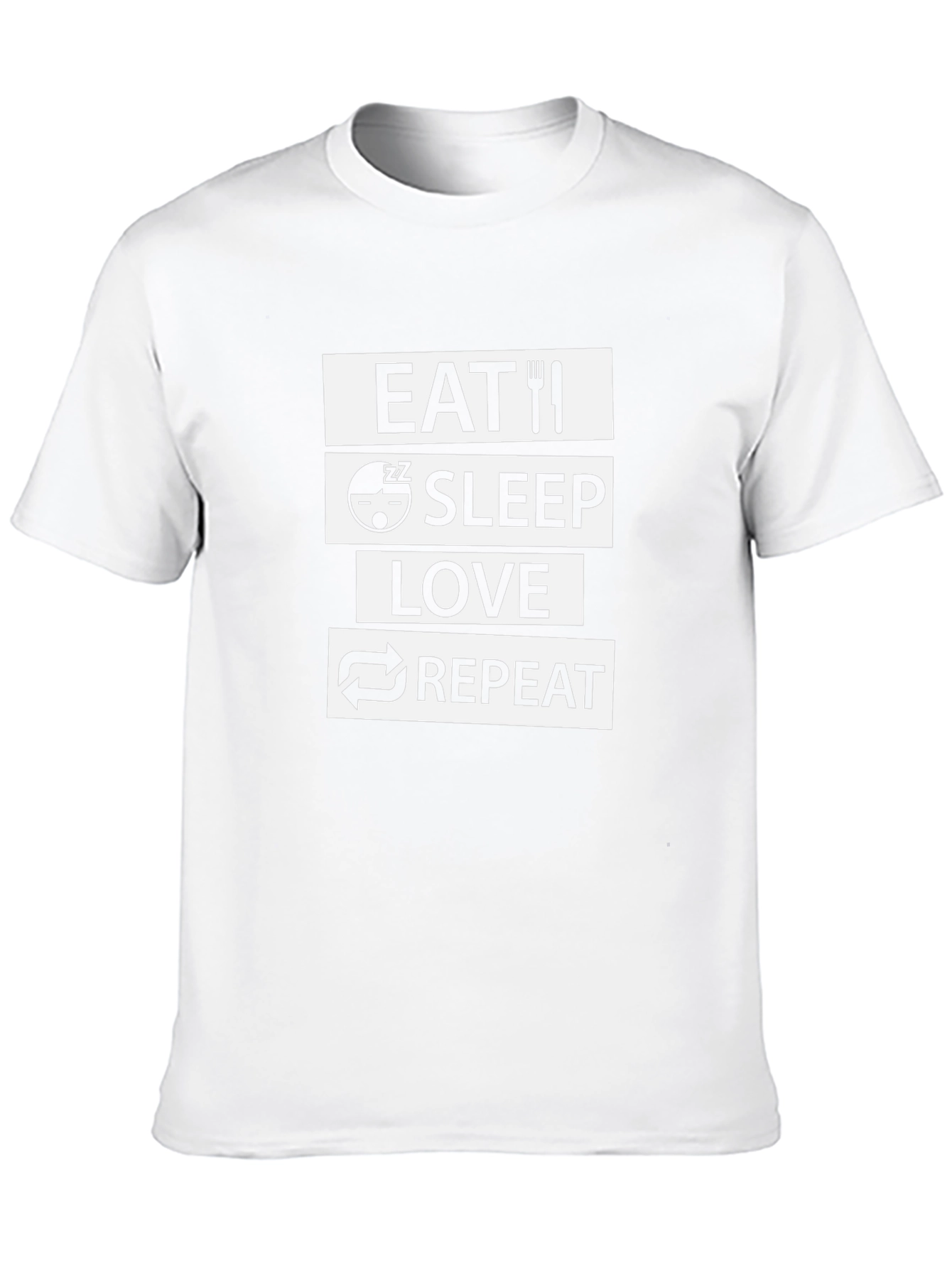 Eat Sleep Love Repeat Black Graphic T-Shirt