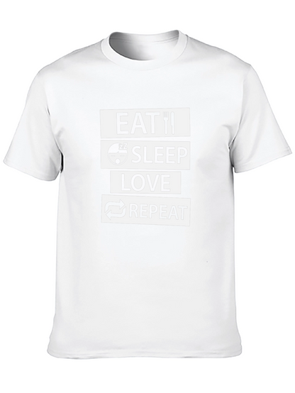 Eat Sleep Love Repeat Black Graphic T-Shirt