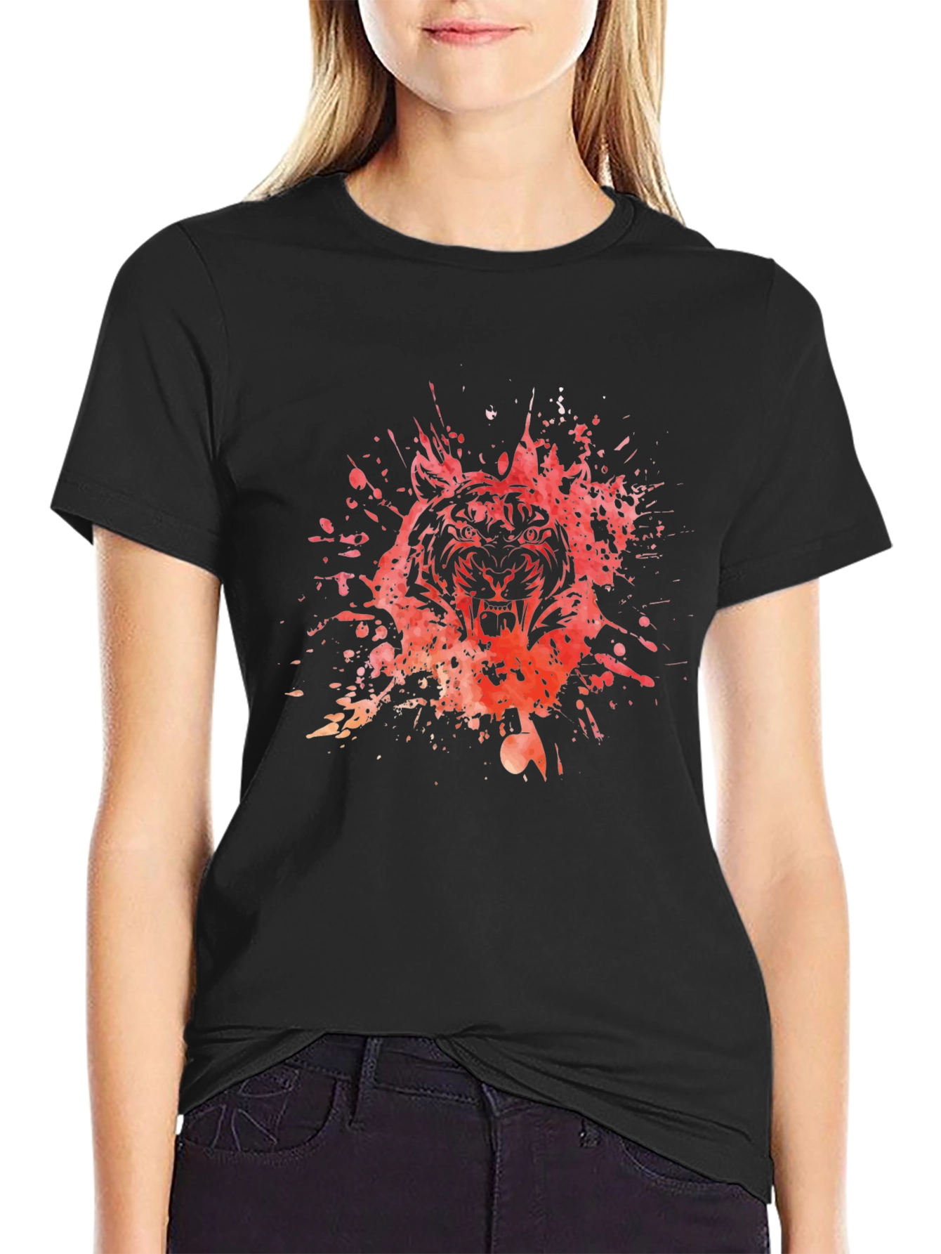Tiger Splash Black T-Shirt