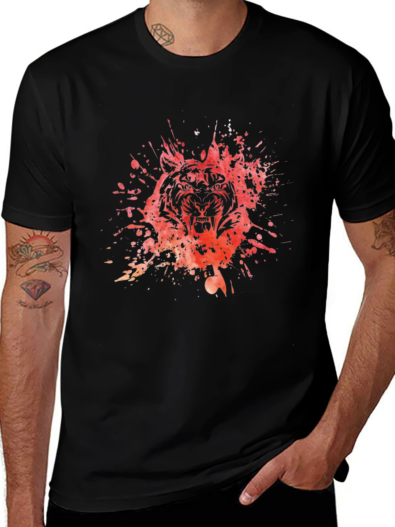 Tiger Splash Black T-Shirt