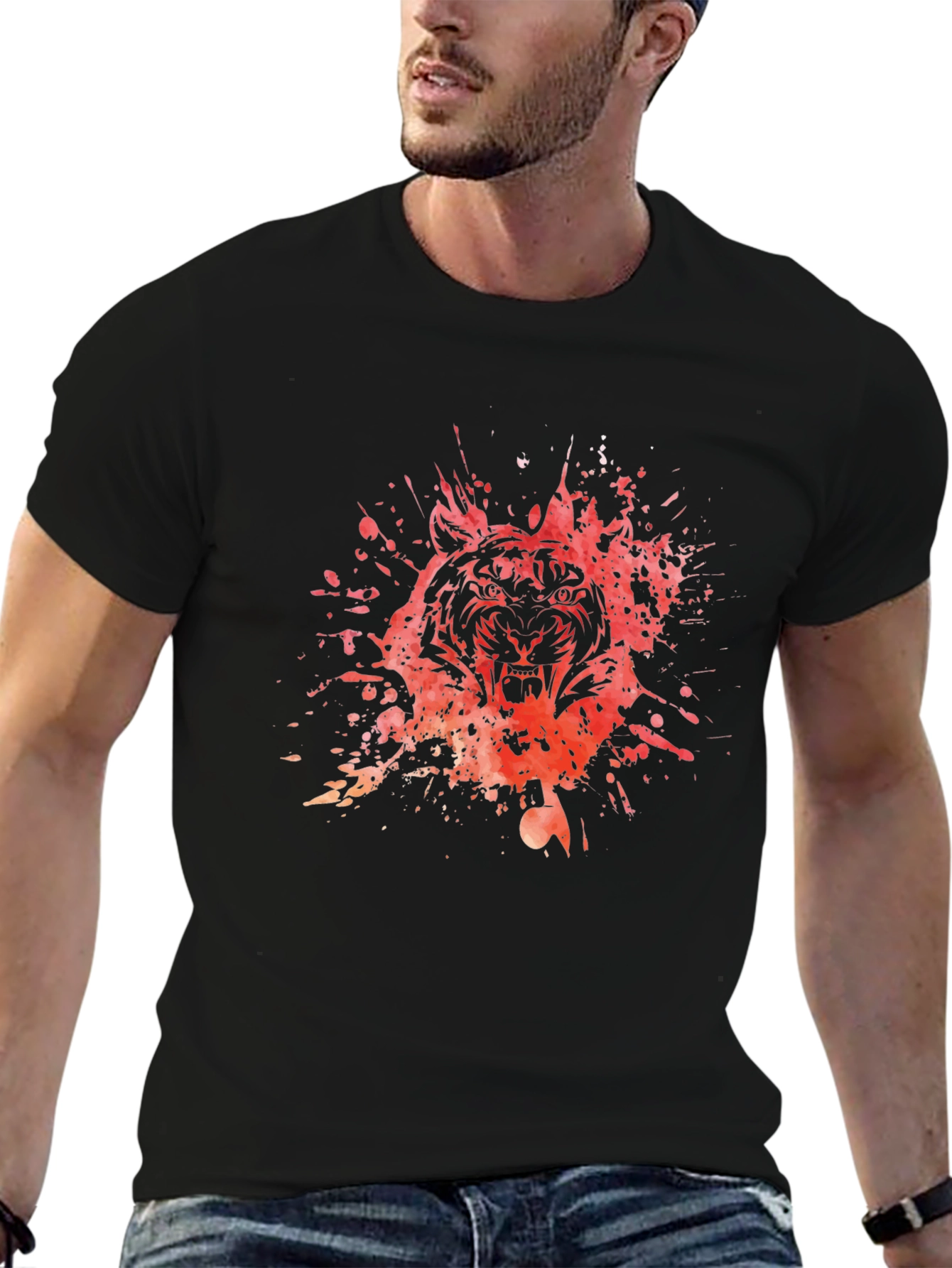Tiger Splash Black T-Shirt