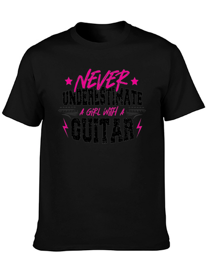 Never Underestimate A Girl With A Guitar T-Shirt