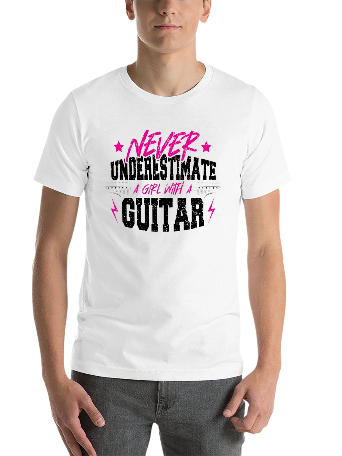 Never Underestimate A Girl With A Guitar T-Shirt