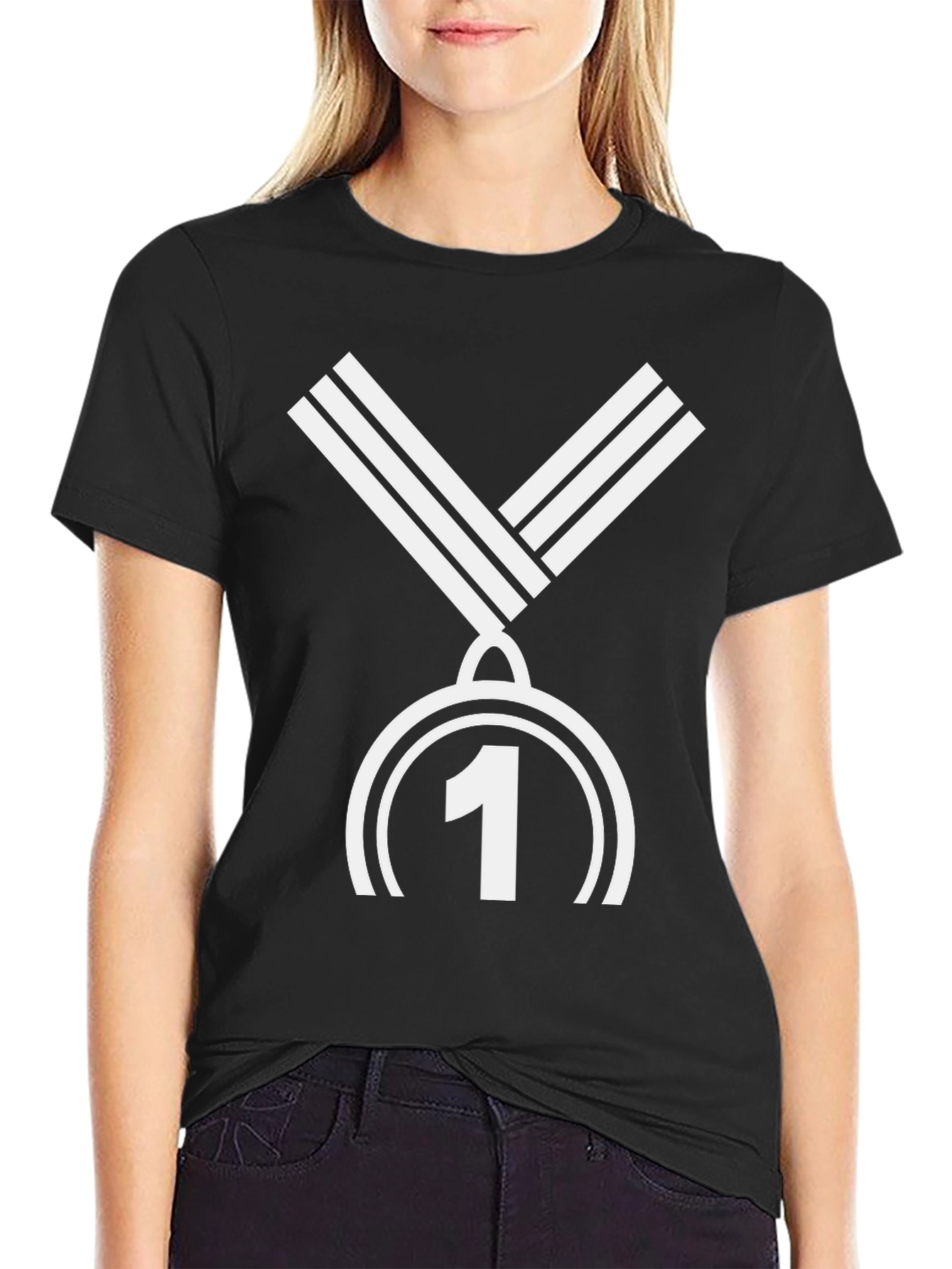 Winner Tee - Number One Medal Black T-Shirt