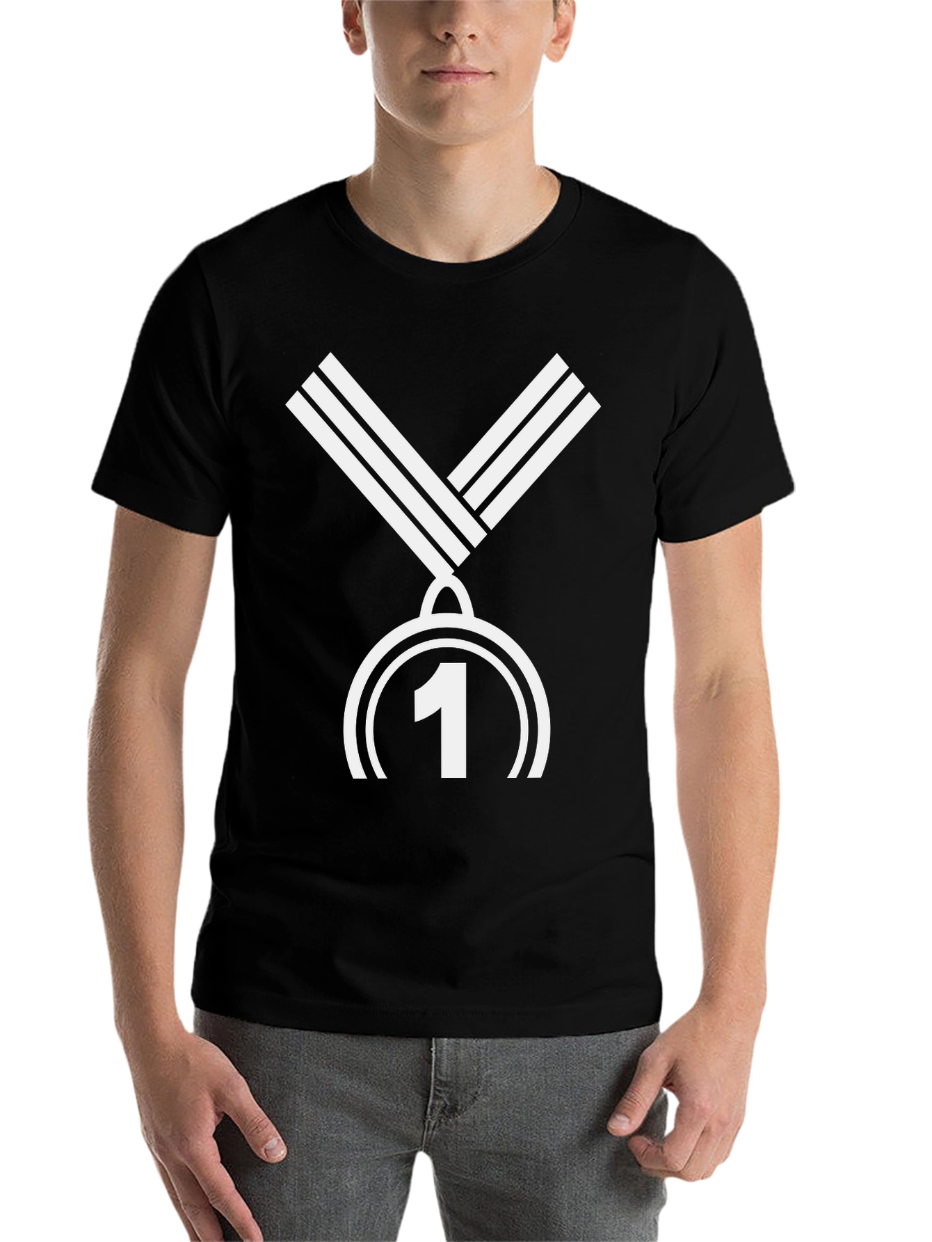 Winner Tee - Number One Medal Black T-Shirt
